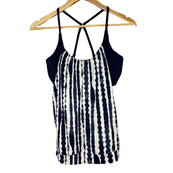 Athleta Wave Break Blousy Tankini Bathing Suit Top Size 34D/DD - Picture 2 of 14